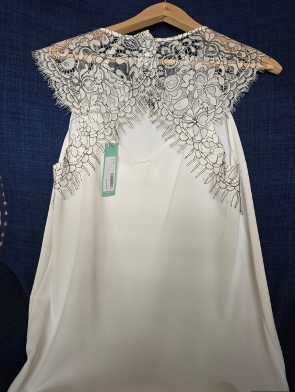 Brixon Ivy White Sleeveless Tunic with Lace Cap Shoulders. Summer Breeze!